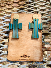 Load image into Gallery viewer, Brushed Turquoise Cross