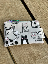 Load image into Gallery viewer, Coin Purse- Cats with Pink Vegan Leather

