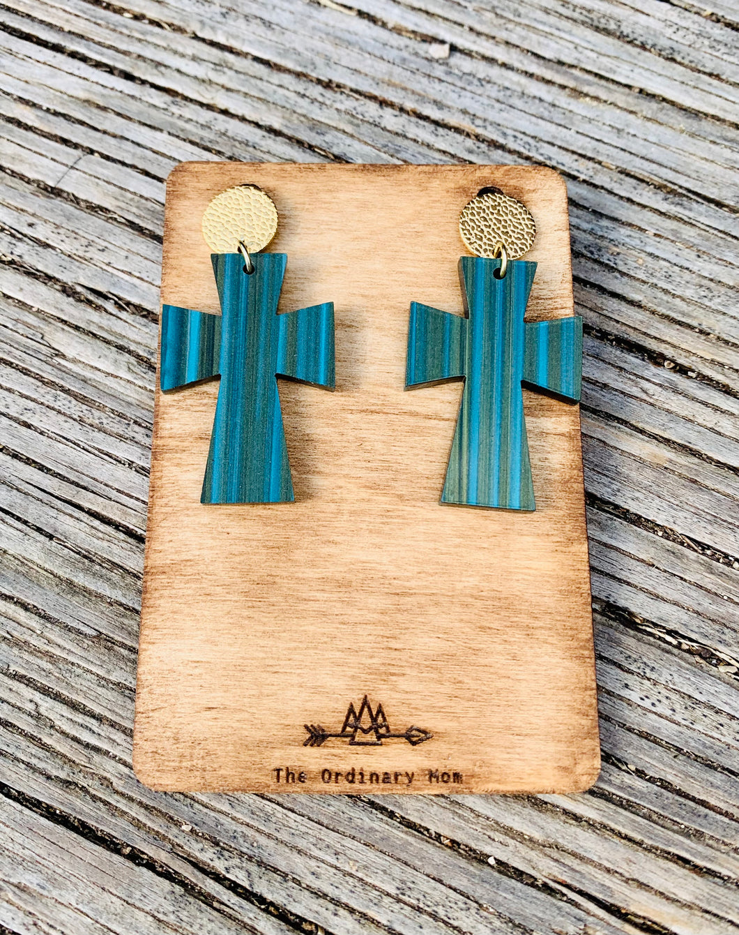 Brushed Turquoise Cross